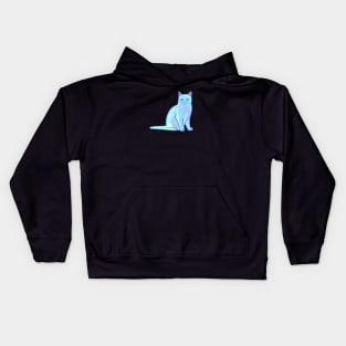 Light Blue Cat Kids Hoodie